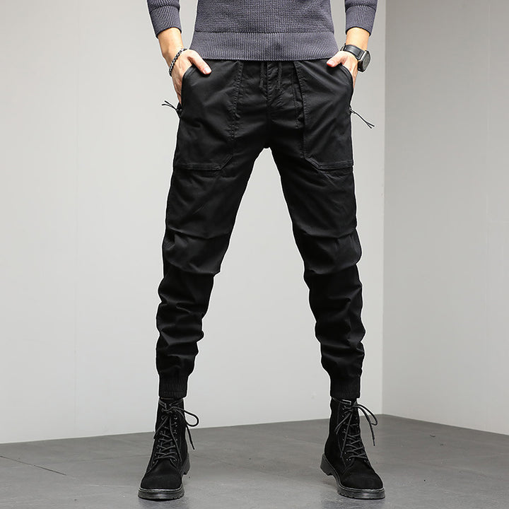 Men's Tapered Cargo Jogger Pants with Drawstring, Elastic Cuffs, and Multifunctional Pockets Mune Fashion