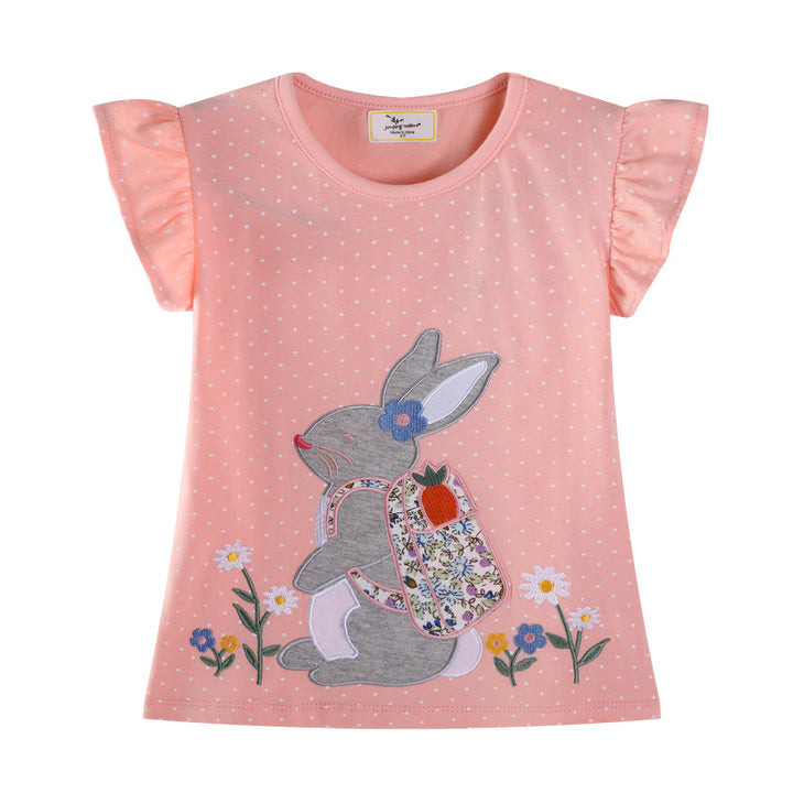 Girl's T-shirt with cute bunny appliqué Mune Fashion