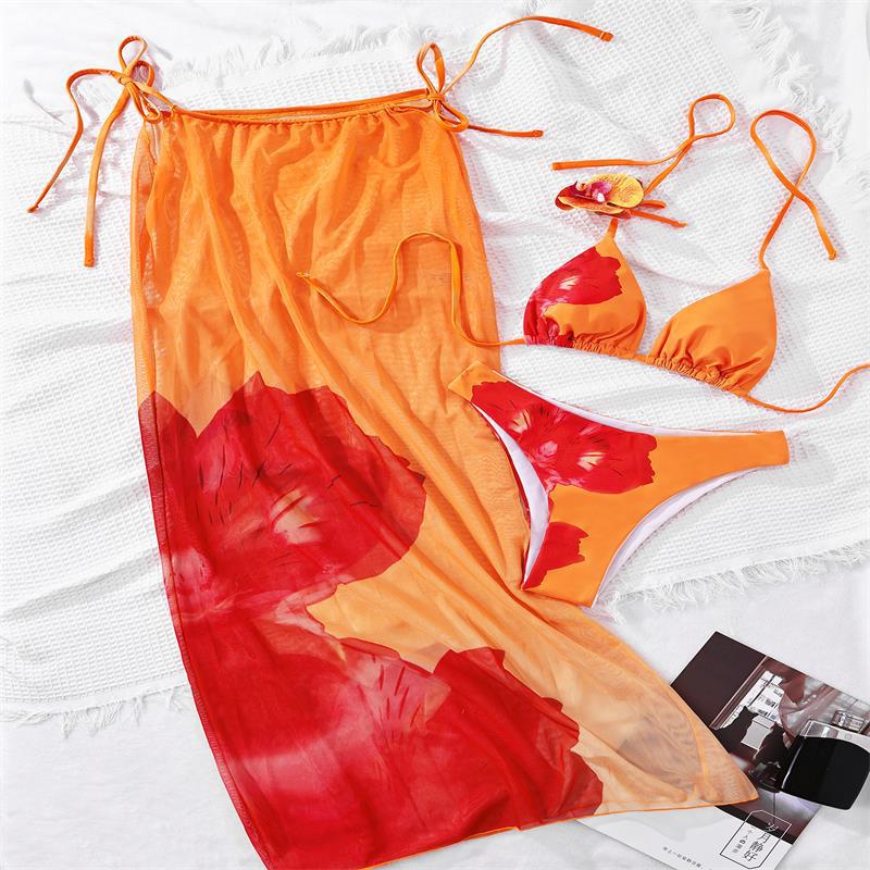 Women's Beach Dress with Floral Pattern Mune Fashion
