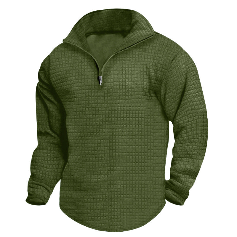 Men's stand-up collar sweatshirt with square structure and short front zip Mune Fashion