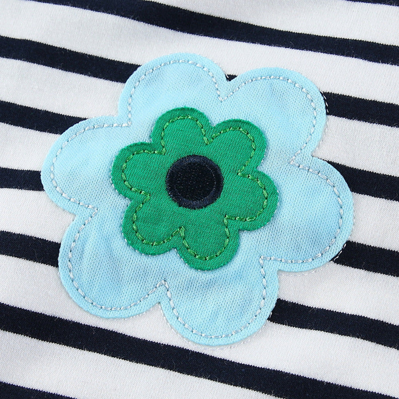 Girl T-Shirt dress with colorful flower appliqués Mune Fashion