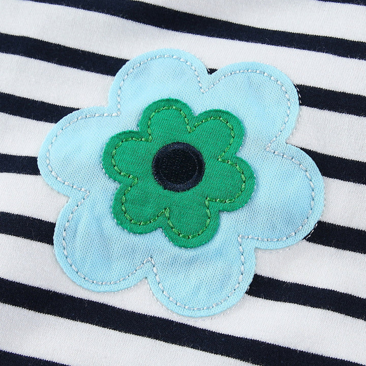 Girl T-Shirt dress with colorful flower appliqués Mune Fashion