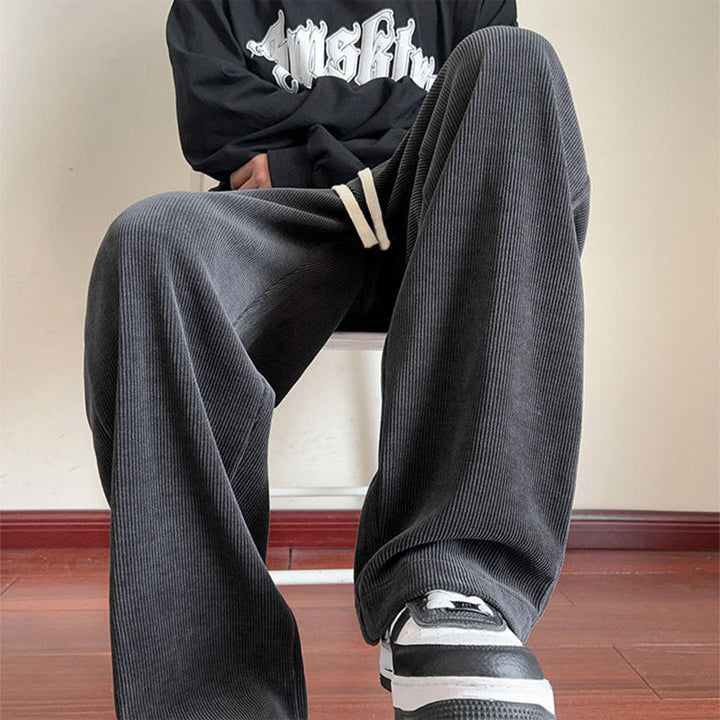 Men's Wide Cut Ribbed Jogging Pants