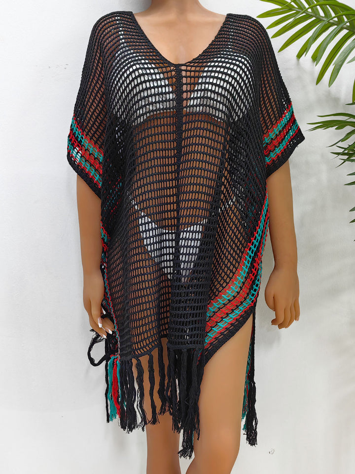 Women's breezy beach sarong with fringed details Mune Fashion