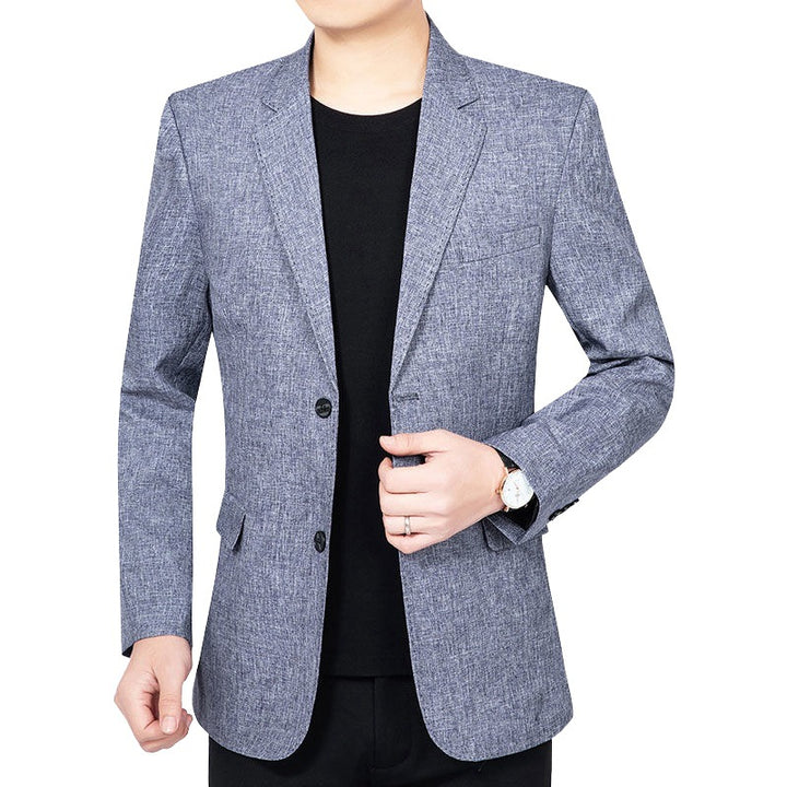 Men's Lightweight Blazer in Linen Look with Structured WMune Fashion Structure and Notch Lapel WMune Fashion