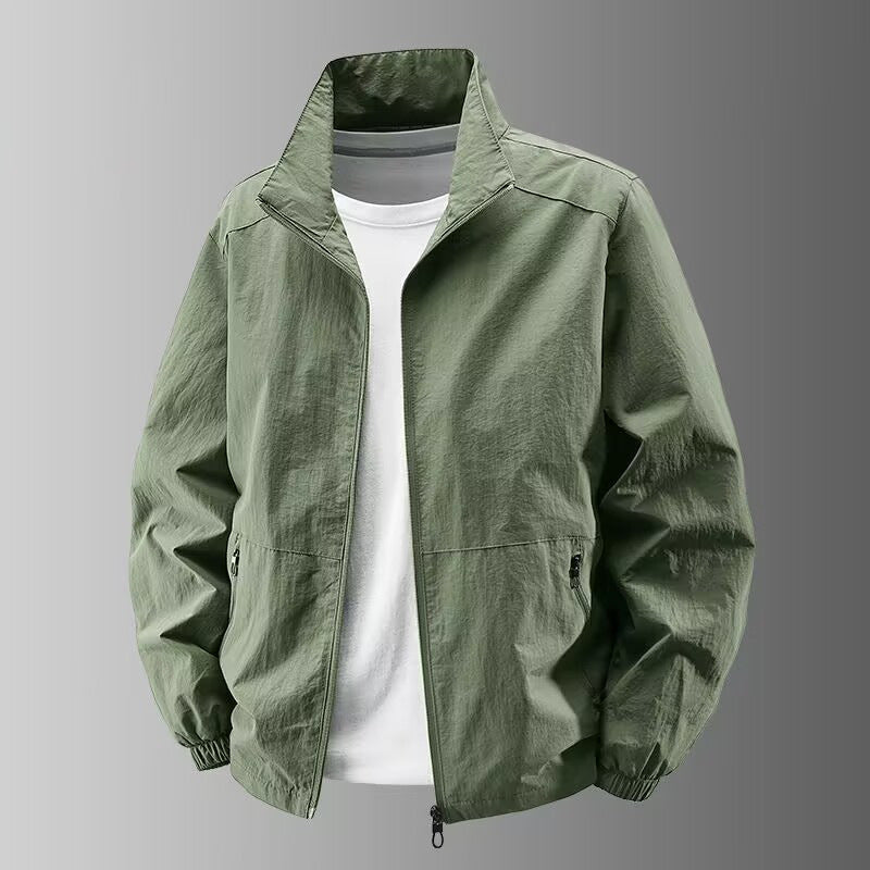 Men's Ultra-Lightweight Urban Windbreaker with Stand-Up Collar, Two-Way Zipper and Elastic Cuffs Mune Fashion