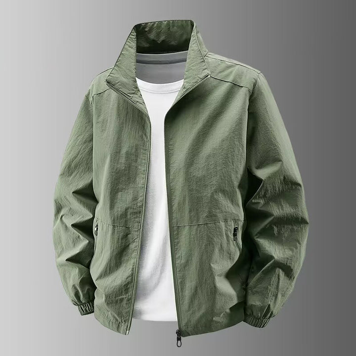 Men's Ultra-Lightweight Urban Windbreaker with Stand-Up Collar, Two-Way Zipper and Elastic Cuffs Mune Fashion