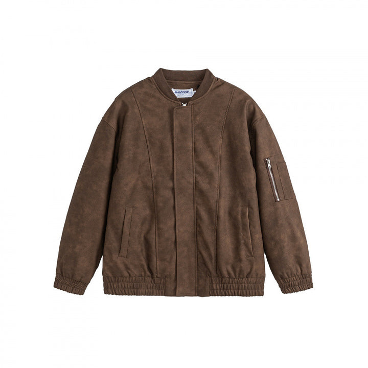 Unisex Oversize Hoodie Bomber Jacket in Velour Look with Hood, Arm Pocket and Elastic Hem Mune Fashion