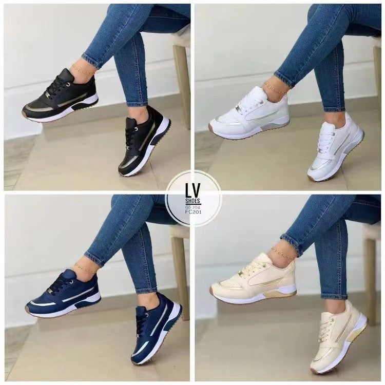 Damen Komfort-Keil-Sneaker im Retro-Sportstil Mune Fashion