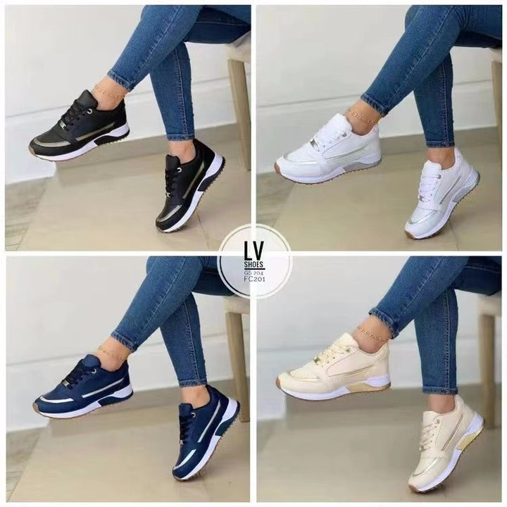 Damen Komfort-Keil-Sneaker im Retro-Sportstil Mune Fashion