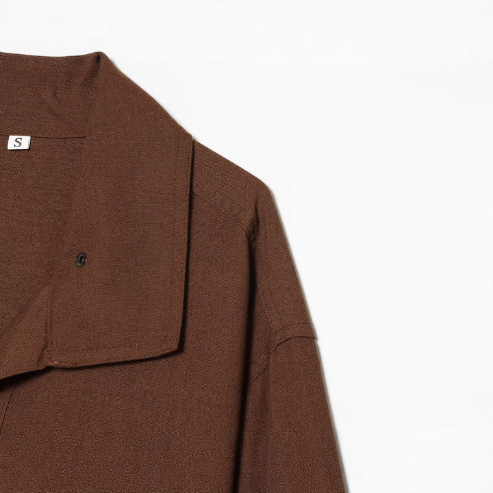 Women's Oversized Shirt Blouse Jacket with Snap Button Placket and Loose Fit Drune