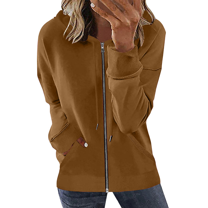 Women's hooded jacket with full zipper, kangaroo pockets and elastic cuffs Mune Fashion