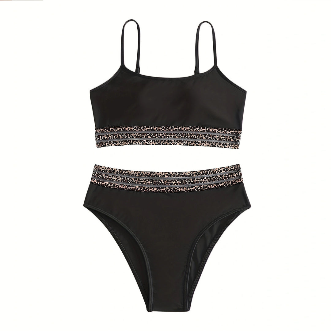 Women's High-Waisted Bikini Set with Fashionable Leopard Details Mune Fashion