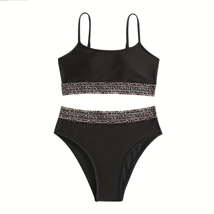 Women's High-Waisted Bikini Set with Fashionable Leopard Details Mune Fashion