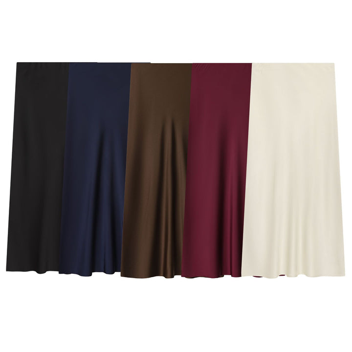 Women's flowing midi skirt in bias cut with high waistband Mune Fashion