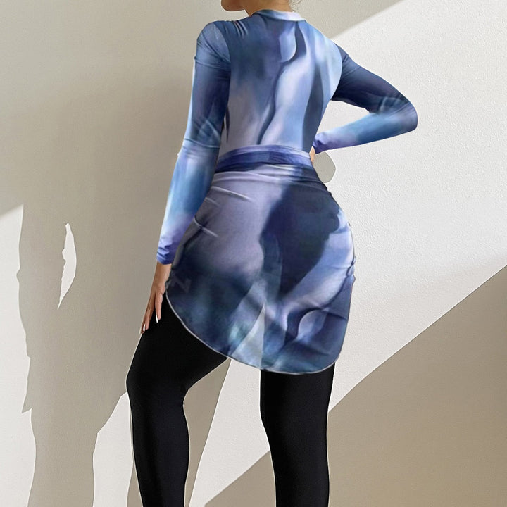 Women's Sporty One-Piece Surf Suit with Wrap Skirt Mune Fashion
