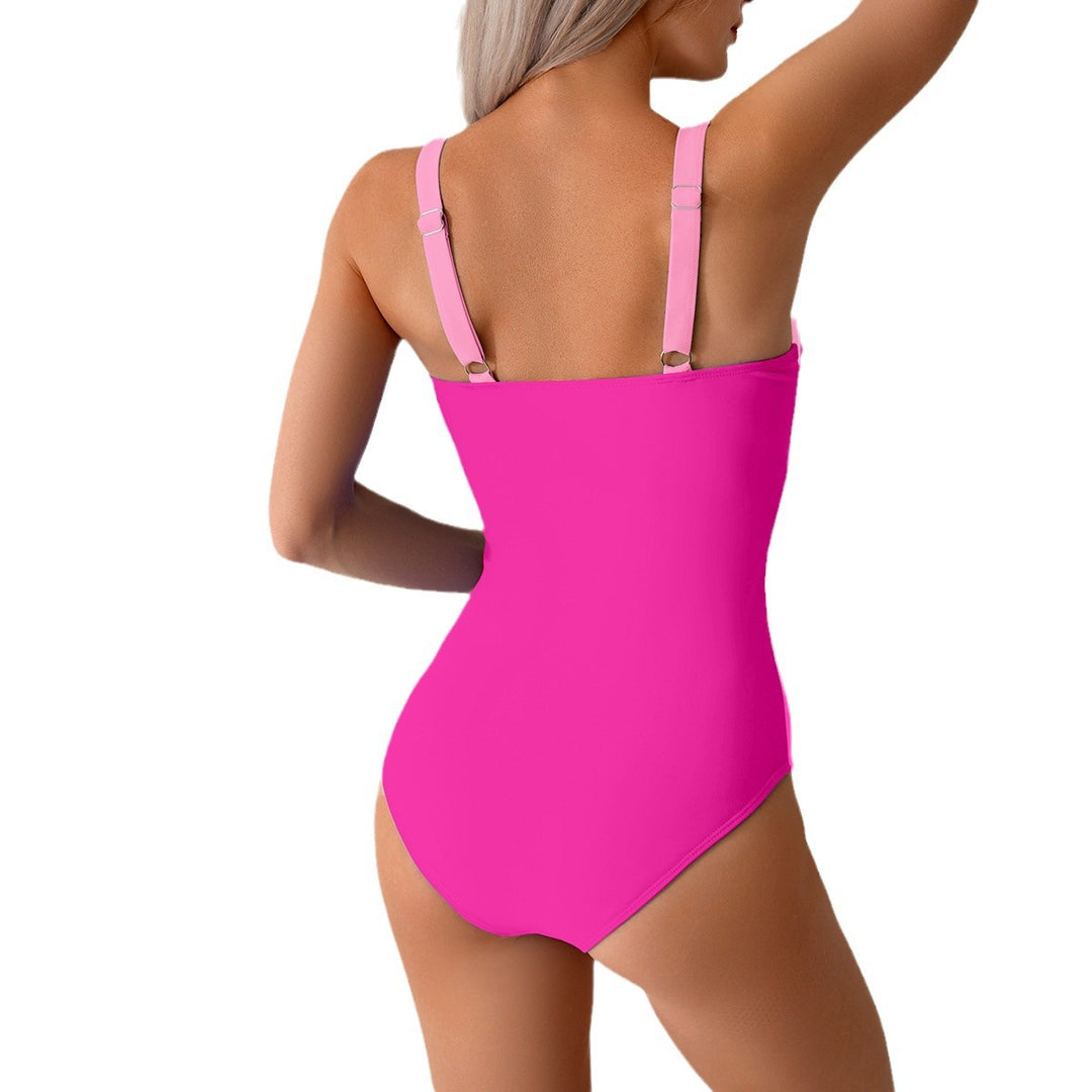 Ladies Stylish One-Piece Swimsuit with Side Contrast Inserts Mune Fashion