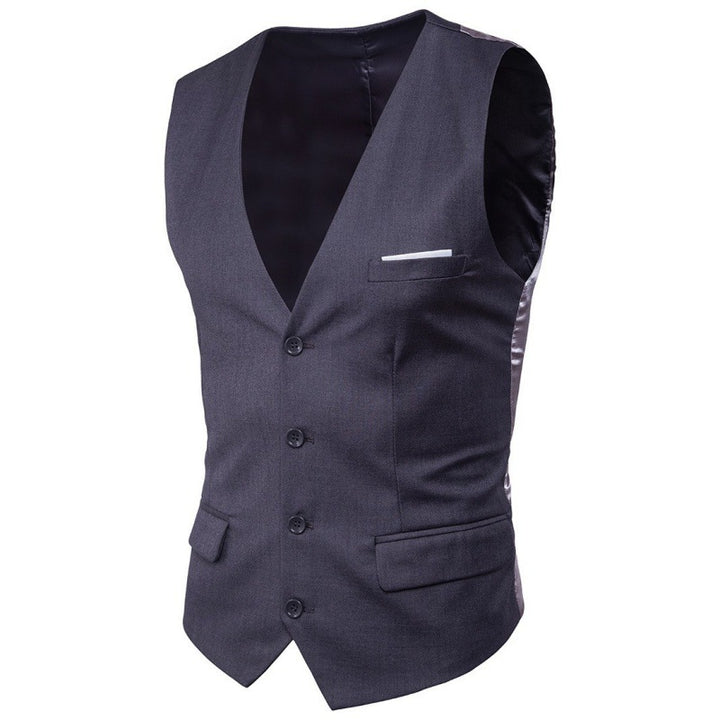 Men's nan formal suit waistcoat with deep V-neck satin back and flap pockets Mune Fashion