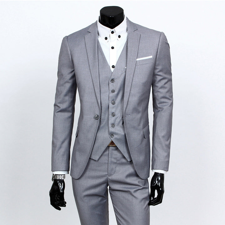 Men's slim three-piece business suit with waistcoat Mune Fashion