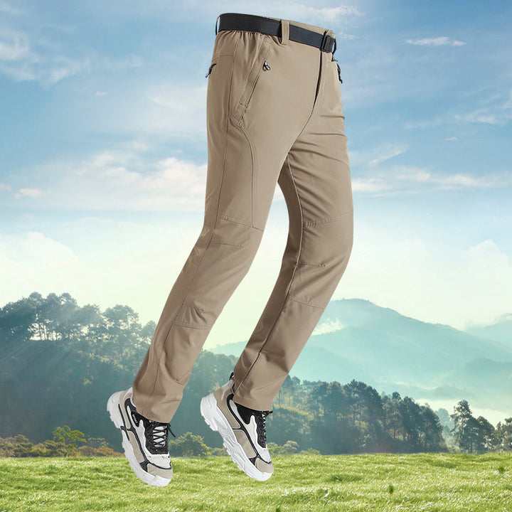 Men's nano elastic outdoor trekking pants with ergonomic knees, elastic waistband and zippered pockets Mune Fashion