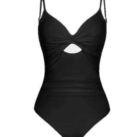 Ladies Elegant One-Piece Swimsuit with Fashionable Cut-Out Mune Fashion