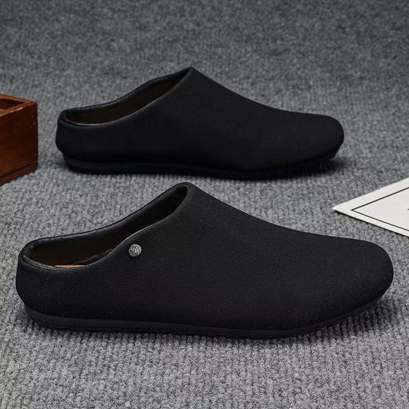 Men's Padded Microfiber House Slippers-Mules with Non-Slip Rubber Sole Mune Fashion