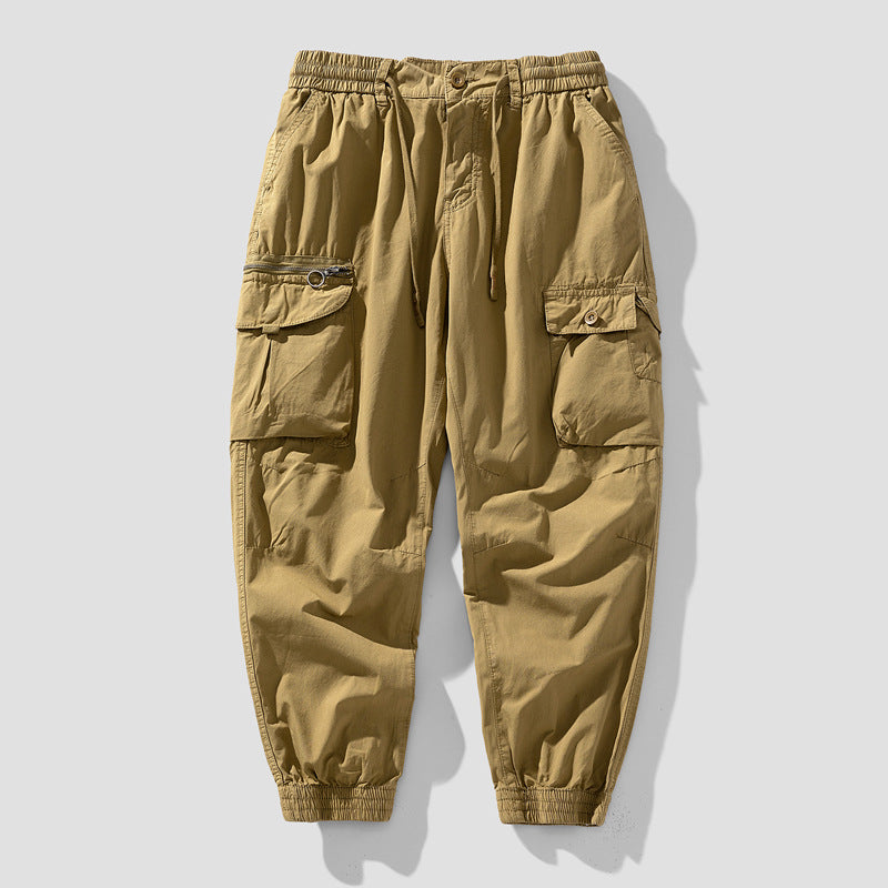 Herren Cargo-Jogger mit Reißverschluss-Utilitytasche, Schlüsselring und elastischem Tunnelzugbund Mune Fashion