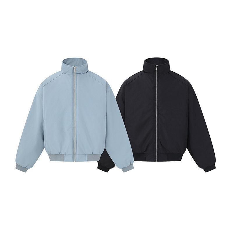 Unisex Boxy-Bomber Jacket with High Stand Collar and Elastic Hem Mune Fashion