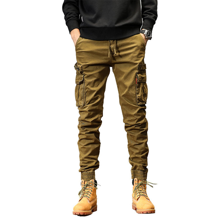 Men's Slim Utility Cargo Joggers made of Ripstop with Elastic Waistband, Drawstring, and Multiple Pockets Mune Fashion