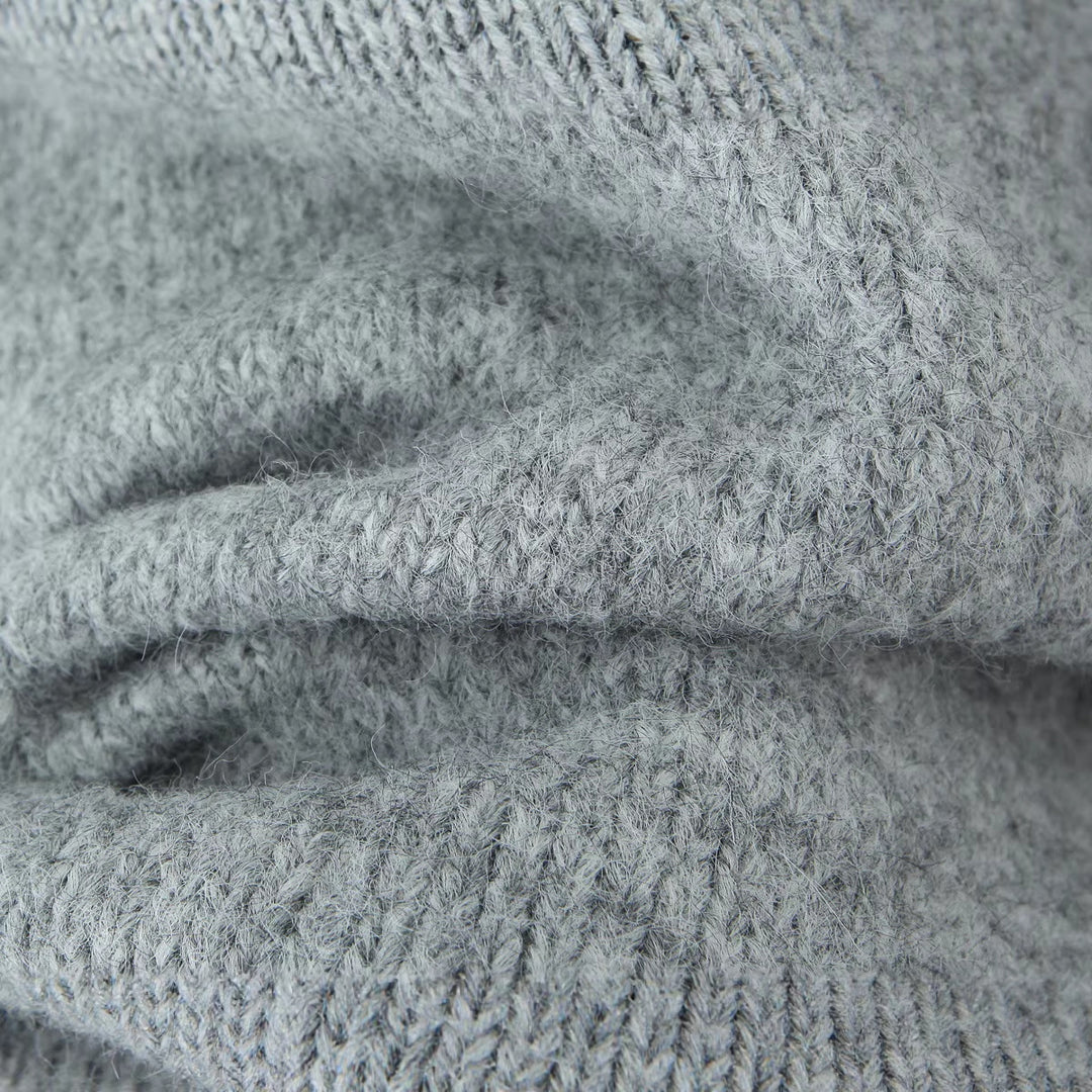 Women Oversize Mohair Look Pullover with Round Neck and Raglan Sleeves Mune Fashion