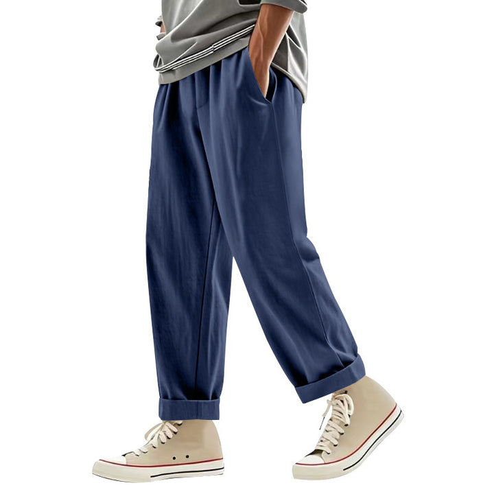 Men's wide pleat chino pants with cuffs, tapered fit and side pockets Mune Fashion