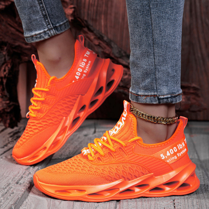 Ladies Air Cushion Sneakers with Transparent Air Sole and Knitted Upper Mune Fashion