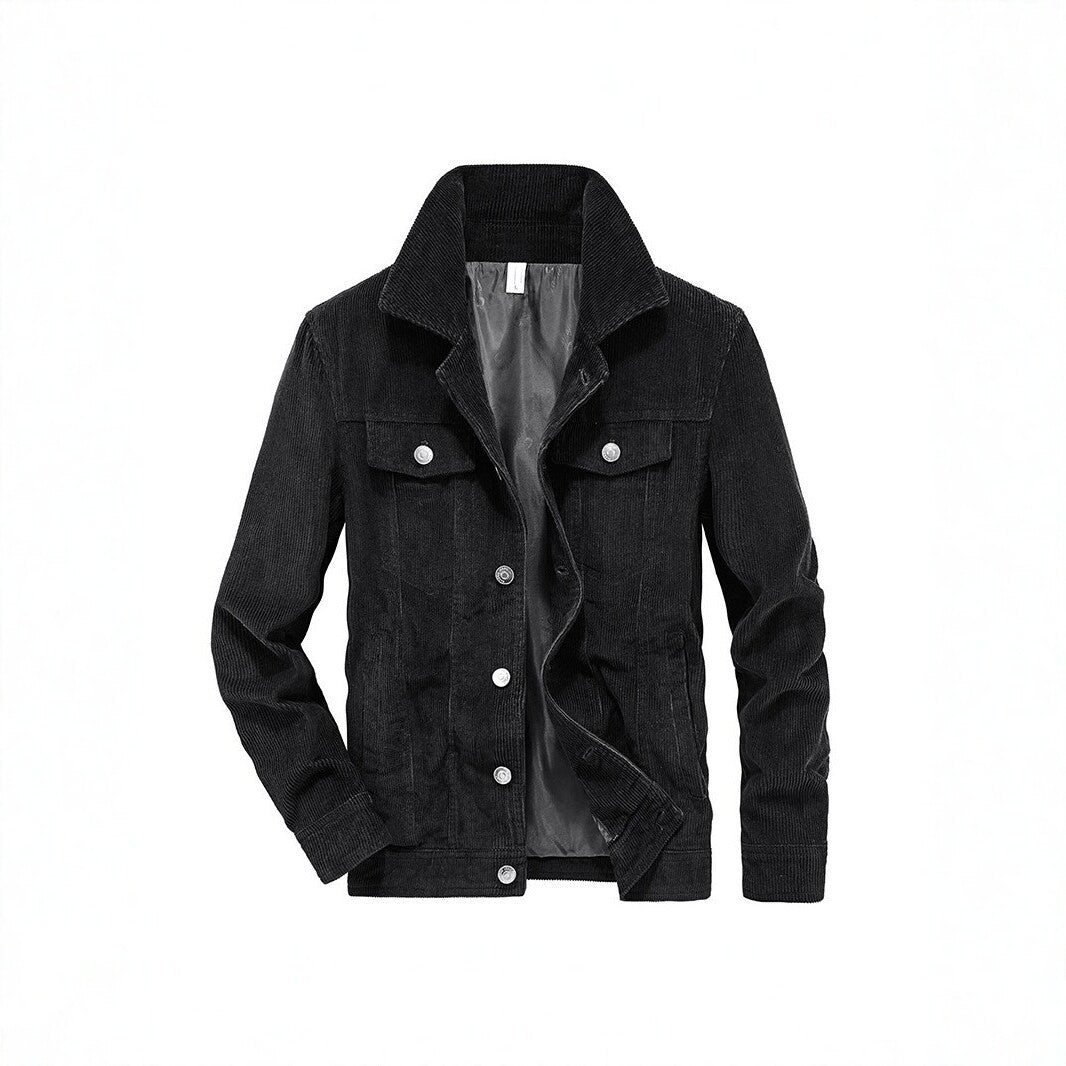 Men's cord jacket made of fine corduroy with shirt collar, chest pockets, and quilted inner lining Mune Fashion