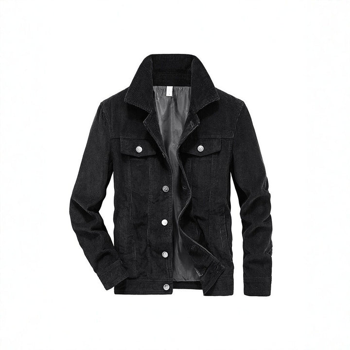 Men's cord jacket made of fine corduroy with shirt collar, chest pockets, and quilted inner lining Mune Fashion