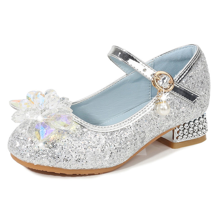 Girls' ballerinas with sparkling crystal flowers and glitter Mune Fashion