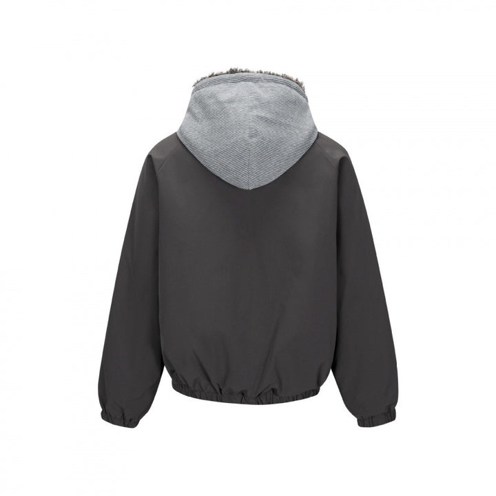 Men's Padded Hoodie Jacket in Bomber Style with Teddy Lining and Elastic Hem Mune Fashion