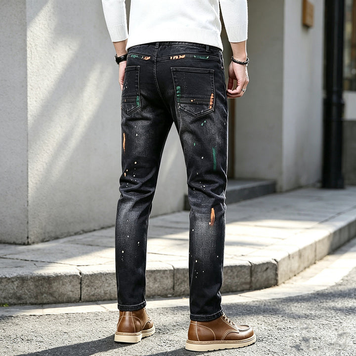 Men's Fashion Ripped Jeans with Color Details Mune Fashion