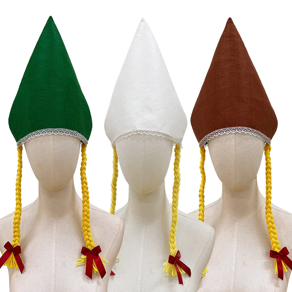 Ladies' traditional costume cap made of cotton velvet with fine lace trim for Dirndl Mune Fashion
