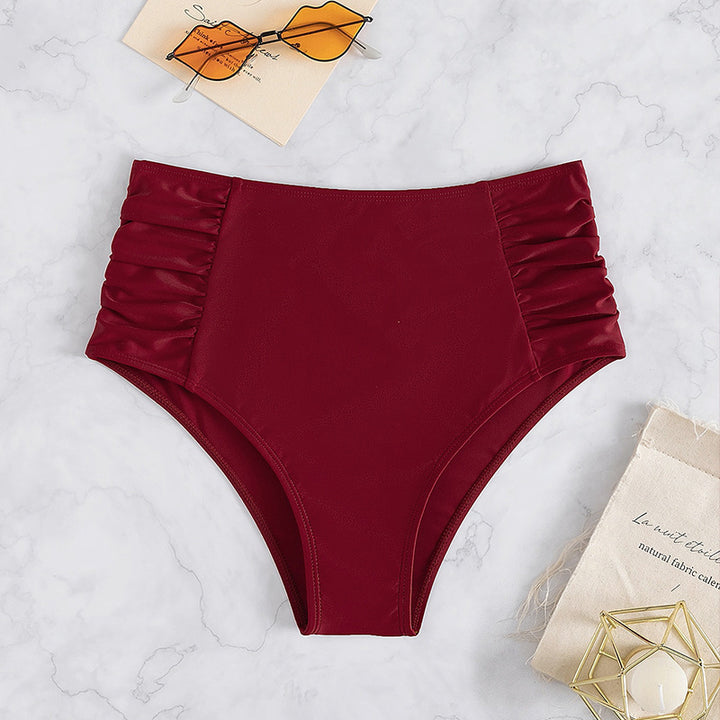 Ladies high-waisted bikini bottom with ruffle design Mune Fashion