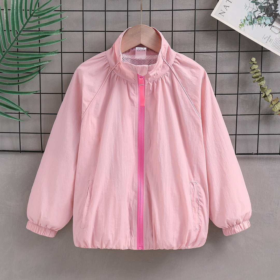 Women's lightweight transitional jacket with standing collar, mesh lining, and elastic cuffs Mune Fashion