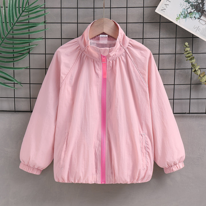 Women's lightweight transitional jacket with standing collar, mesh lining, and elastic cuffs Mune Fashion