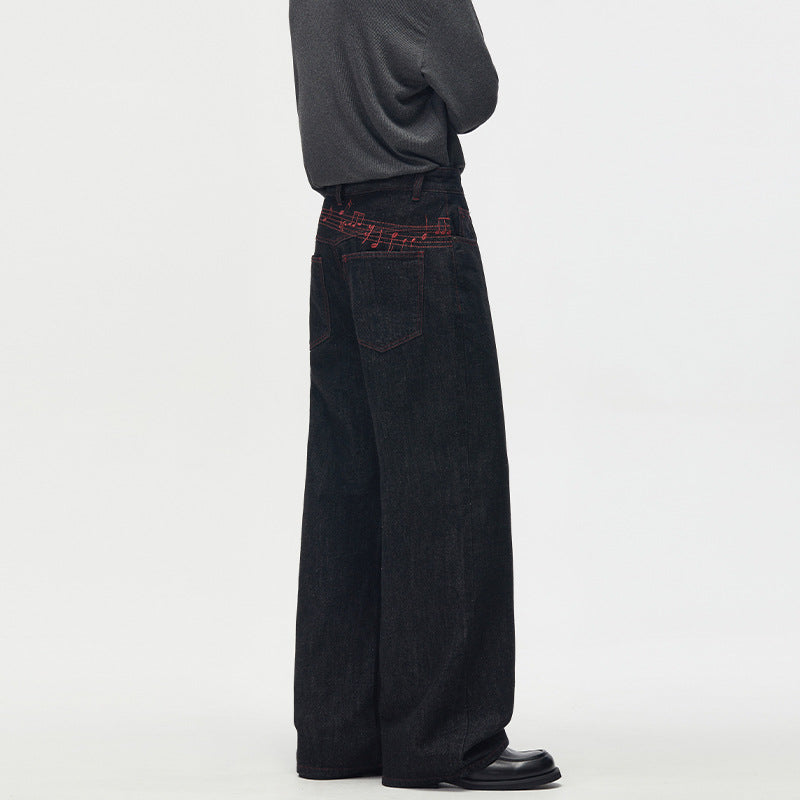 Men's Voluminous Marlene Jeans in Palazzo Cut with Clear Seam Details Mune Fashion