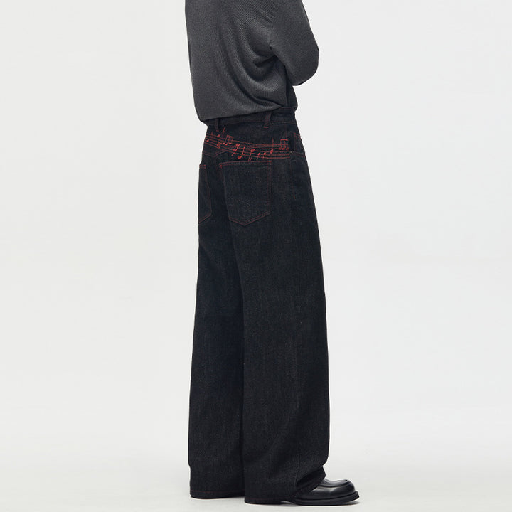 Men's Voluminous Marlene Jeans in Palazzo Cut with Clear Seam Details Mune Fashion