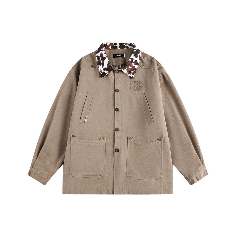 Unisex Overshirt in Utility Workstyle with faux fur collar and large flap pockets Mune Fashion