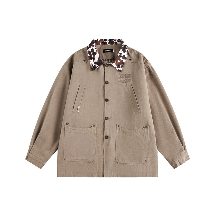 Unisex Overshirt in Utility Workstyle with faux fur collar and large flap pockets Mune Fashion