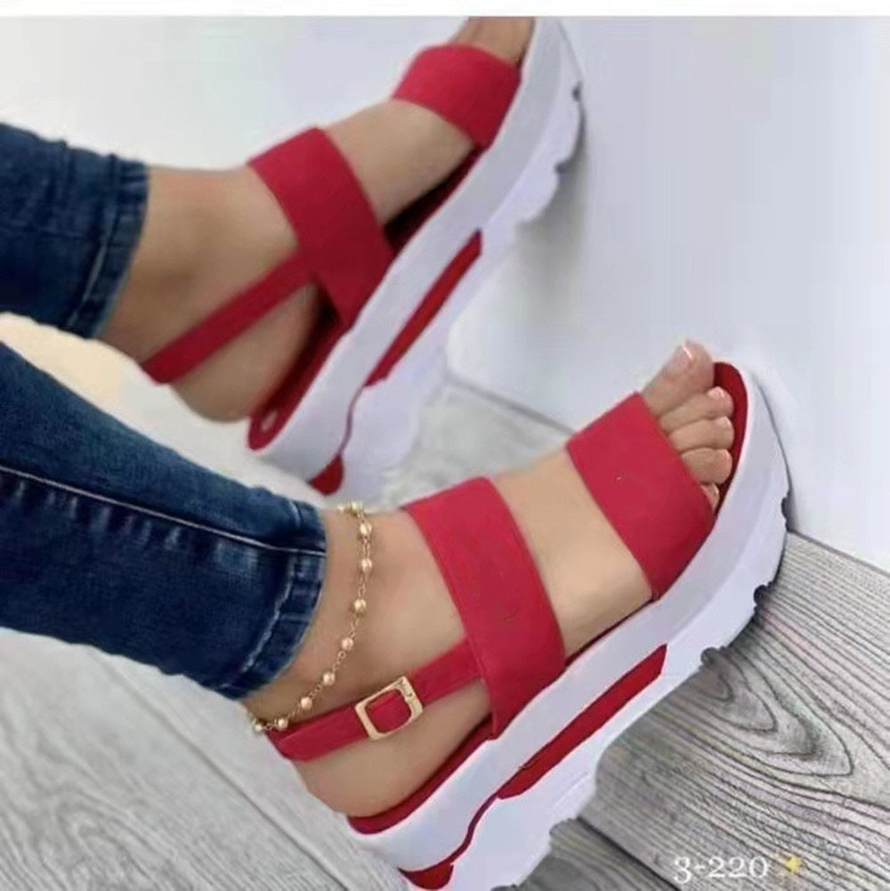 Women's sporty platform sandal with double strap adjustable heel closure and padded comfort footbed Mune Fashion