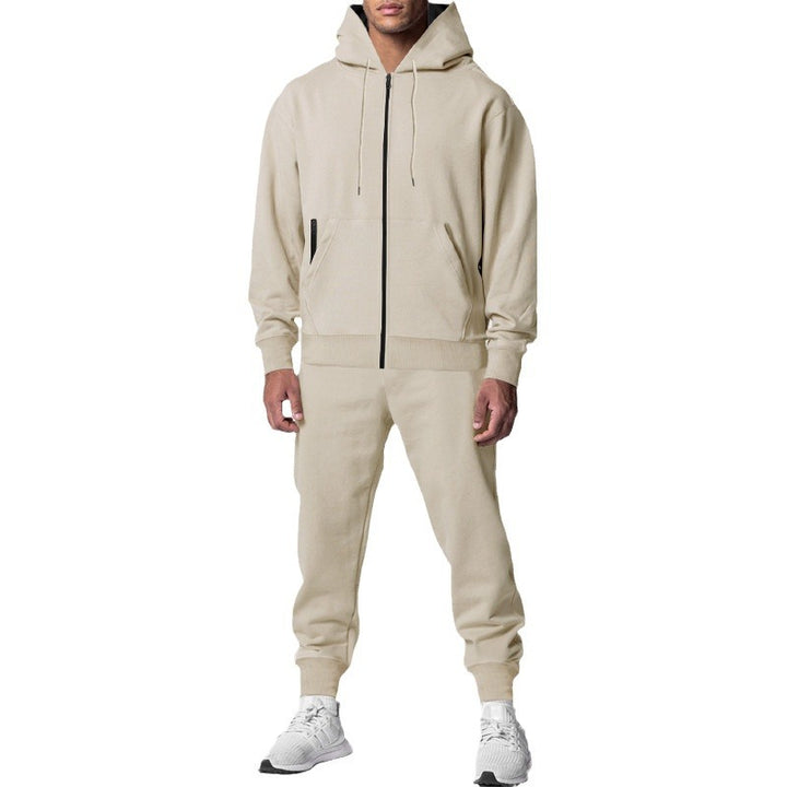 Men's urban zip hoodie with kangaroo pocket and tapered joggers set Mune Fashion