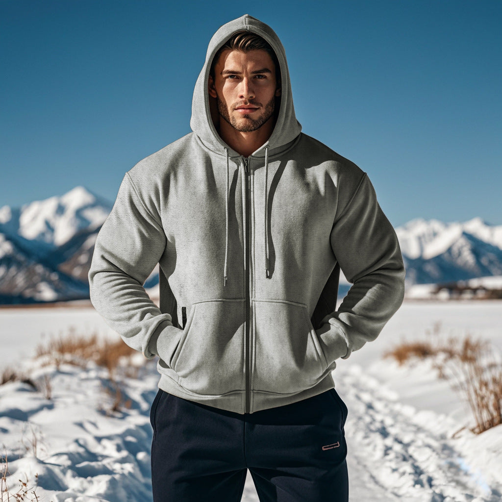 Men's hooded jacket with full zip and concealed zip pockets Mune Fashion