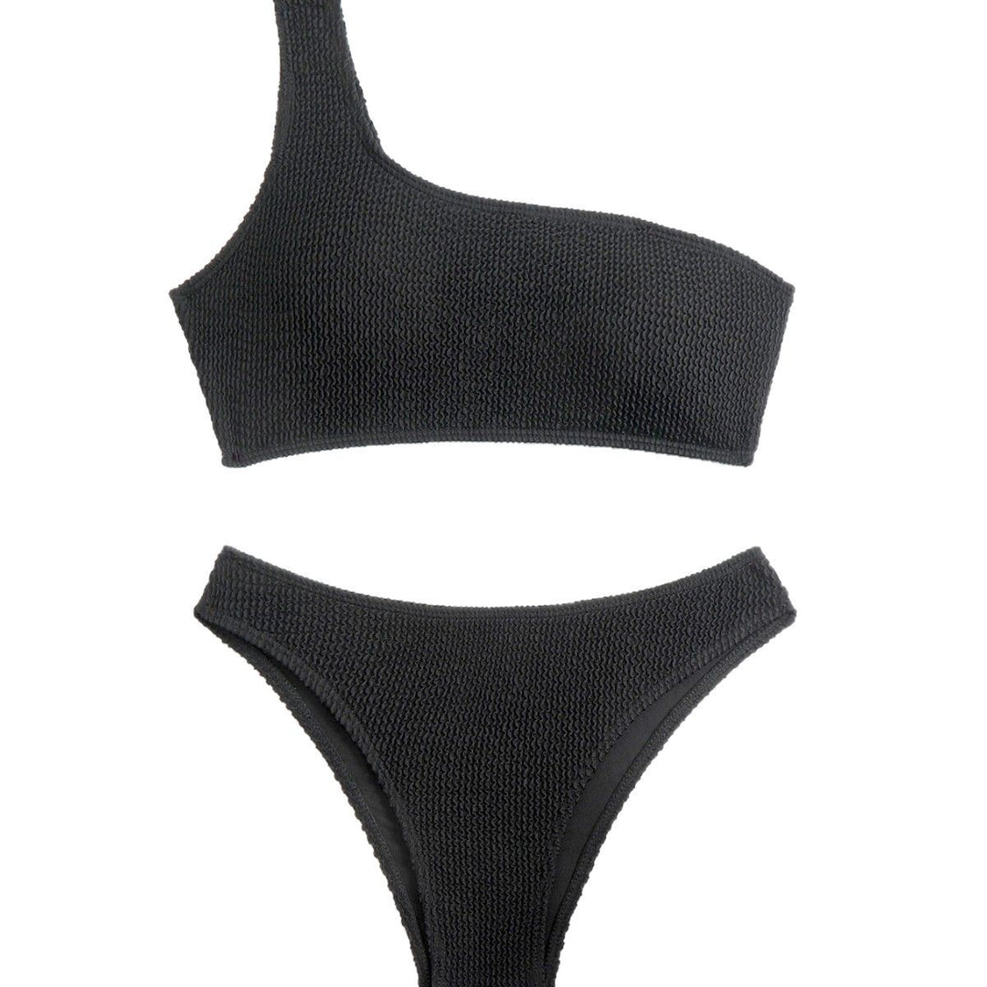 Women's Asymmetrical Bikini with Textured Upper Material Mune Fashion