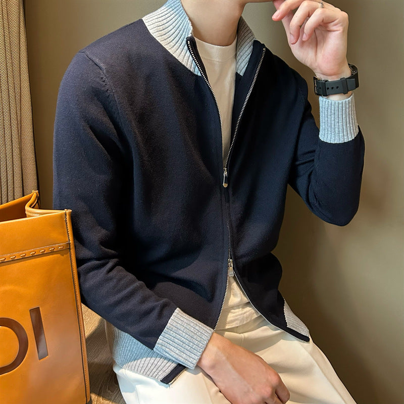 Men's Elegant Cardigan with Stand-Up Collar Mune Fashion